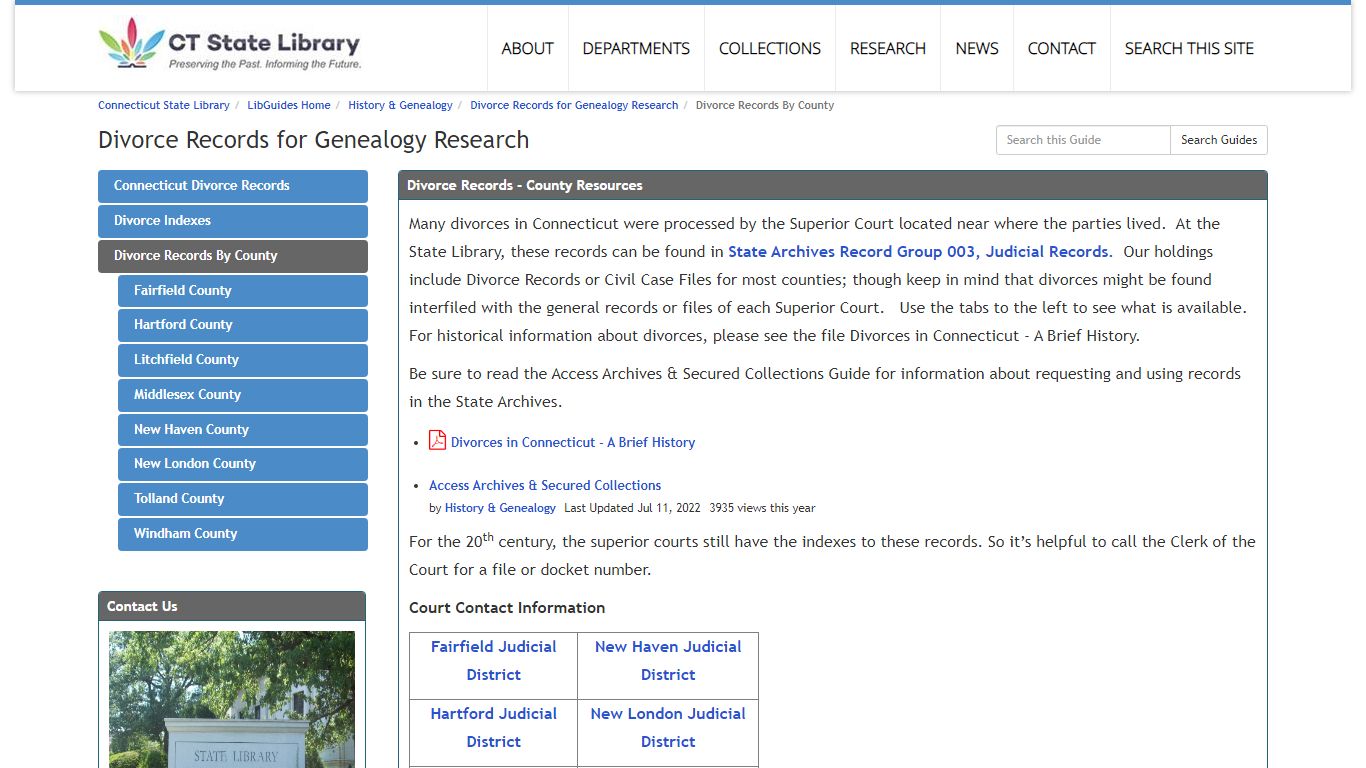 Divorce Records for Genealogy Research - Connecticut State Library